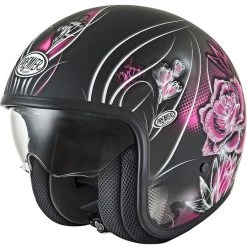 Premier C Casque De Moto Jet Vintage En Fibre Avec Visière Intégrée Vanity 9BM