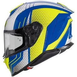 Casque De Moto Intégral En Fibre Premier HYPER BP12 Blanc Jaune Bleu -Premier Soldes 2022 casque de moto integral en fibre premier hyper bp12 blanc jaune bleu 91094