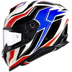 Casque De Moto Intégral En Fibre Premier HYPER RW13 Blanc Bleu Rouge -Premier Soldes 2022 casque de moto integral en fibre premier hyper rw13 blanc bleu rouge 91126