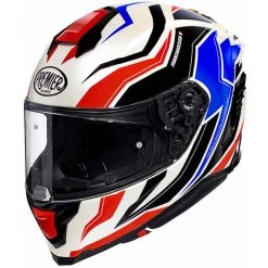 Casque De Moto Intégral En Fibre Premier HYPER RW13 Blanc Bleu Rouge