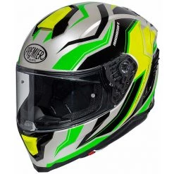 Casque De Moto Intégral En Fibre Premier HYPER RW6 Blanc Vert Jaune