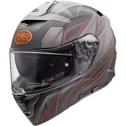 Casque De Moto Intégral En Premier DEVIL EL93 Bm Fibre Gris Mat Rouge