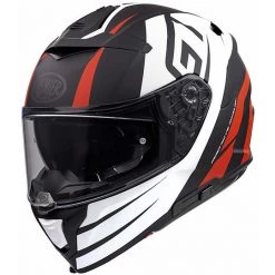 Casque De Moto Intégral En Premier DEVIL GT92 BM Fibre Noir Blanc Rouge Mat