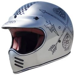 Casque De Moto Intégral Premier Trophy Style 70 MX NX Chrome
