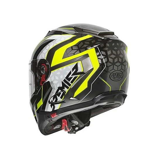Casque De Moto Intégral Premier VYRUS EM Y17 Noir Gris Jaune Fluo 7 Casque De Moto Intégral Premier VYRUS EM Y17 Noir Gris Jaune Fluo – Image 5