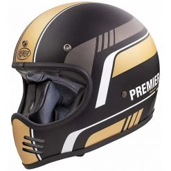 Casque De Moto Intégral Vintage Premier MX BL19 BM Black Matt Gold