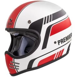 Casque De Moto Intégral Vintage Premier MX BL8 BM Blanc Mat