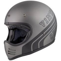 Casque De Moto Intégral Vintage Premier MX BTR17 BM Gris Mat