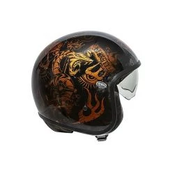 Casque De Moto Jet Vintage En Fibre Premier VINTAGE EVO BD Orange Chromed Glossy Black -Premier Soldes 2022 casque de moto jet vintage en fibre premier vintage evo bd orange chromed glossy black 68698