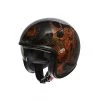 Casque De Moto Jet Vintage En Fibre Premier VINTAGE EVO BD Orange Chromed Glossy Black