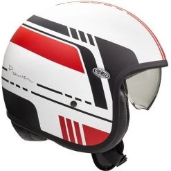 Casque De Moto Jet Vintage En Fibre Premier VINTAGE EVO BL8 BM Blanc Rouge Mat -Premier Soldes 2022 casque de moto jet vintage en fibre premier vintage evo bl8 bm blanc rouge mat 137045