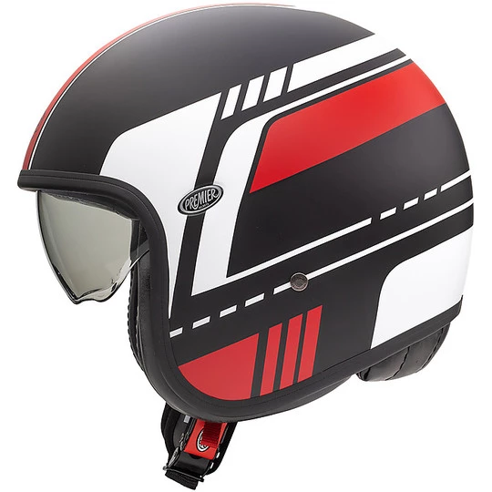 Casque De Moto Jet Vintage En Fibre Premier VINTAGE EVO BL92 BM Noir Mat Rouge 4 Casque De Moto Jet Vintage En Fibre Premier VINTAGE EVO BL92 BM Noir Mat Rouge – Image 2
