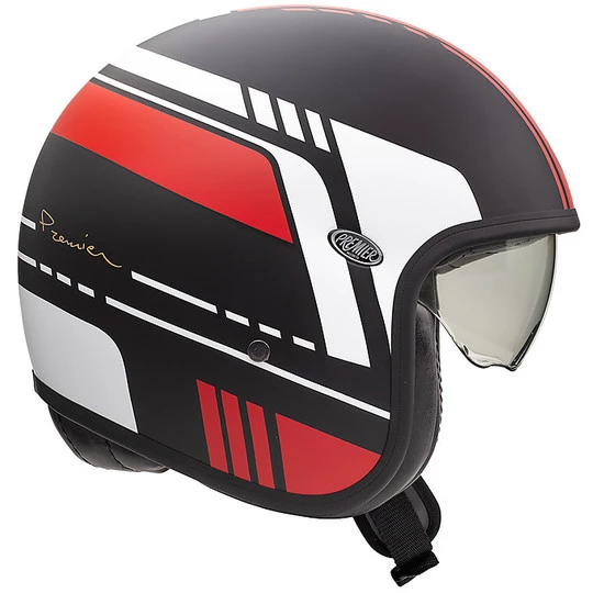 Casque De Moto Jet Vintage En Fibre Premier VINTAGE EVO BL92 BM Noir Mat Rouge 5 Casque De Moto Jet Vintage En Fibre Premier VINTAGE EVO BL92 BM Noir Mat Rouge – Image 3
