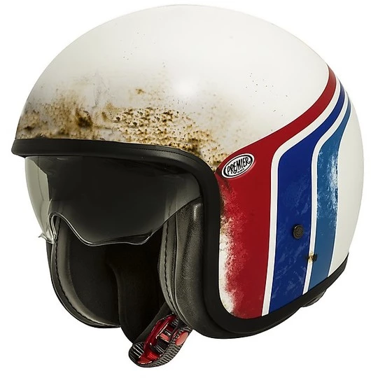 Casque De Moto Jet Vintage En Fibre Premier VINTAGE EVO BTR 8 BM Blanc Mat 3 Casque De Moto Jet Vintage En Fibre Premier VINTAGE EVO BTR 8 BM Blanc Mat