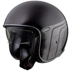 Casque De Moto Jet Vintage En Fibre Premier VINTAGE EVO BTR9 Noir Brillant