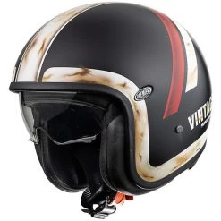 Casque De Moto Jet Vintage En Fibre Premier VINTAGE EVO DO92 Old Style BM Matt Black