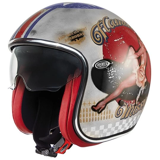 Casque De Moto Jet Vintage En Fibre Premier VINTAGE EVO Pin Up Old Style Silver 3 Casque De Moto Jet Vintage En Fibre Premier VINTAGE EVO Pin Up Old Style Silver