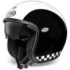Casque De Moto Jet Vintage En Fibre Premier VINTAGE EVO Retro Blanc Noir