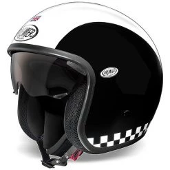 Casque De Moto Jet Vintage En Fibre Premier VINTAGE EVO Retro Blanc Noir