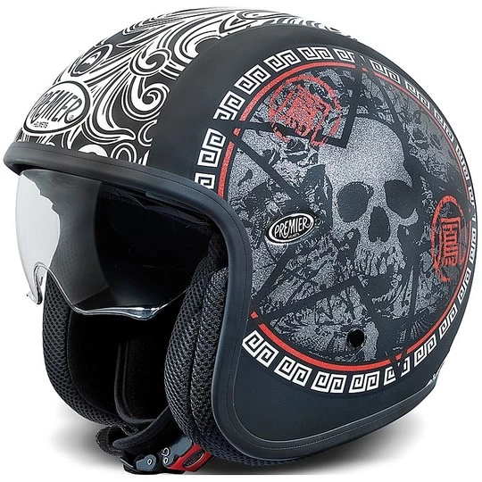Casque De Moto Jet Vintage En Fibre Premier VINTAGE EVO SK 9 BM Noir Mat 3 Casque De Moto Jet Vintage En Fibre Premier VINTAGE EVO SK 9 BM Noir Mat