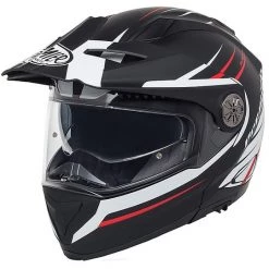 Casque De Moto Modulaire Dual Sport Premier X-TRAIL MO 92 BM Noir Blanc Rouge