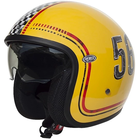 Casque De Moto Premier FL12 Fibre Jet Vintage 3 Casque De Moto Premier FL12 Fibre Jet Vintage