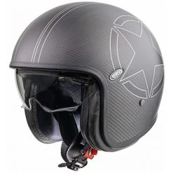 Casque De Moto Premier Vintage Jet En Carbone VINTAGE EVO Star Carbon BM Matt