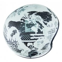 Premier Casque De Moto Vintage En Fibre De Jais Avec Visière World TR8 Blanche Intégrée -Premier Soldes 2022 casque de moto vintage en fibre de jais avec visiere world tr8 blanche integree 15159