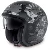 Premier Casque De Moto Vintage En Fibre De Jet Vintage Avec Visière World TR9 Black Intégrée