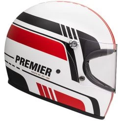 Casque De Moto Vintage Intégral Des Années 70 Premier Trophy BL8 BM Blanc Rouge Noir Mat -Premier Soldes 2022 casque de moto vintage integral des annees 70 premier trophy bl8 bm blanc rouge noir mat 90728