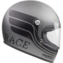 Casque De Moto Vintage Intégral Des Années 70 Premier Trophy BTR17 BM Gris Mat Noir -Premier Soldes 2022 casque de moto vintage integral des annees 70 premier trophy btr17 bm gris mat noir 90733