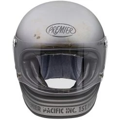 Casque De Moto Vintage Intégral Des Années 70 Premier Trophy BTR17 BM Gris Mat Noir -Premier Soldes 2022 casque de moto vintage integral des annees 70 premier trophy btr17 bm gris mat noir 90735