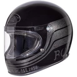 Casque De Moto Vintage Intégral Des Années 70 Premier Trophy BTR9 Noir Gris