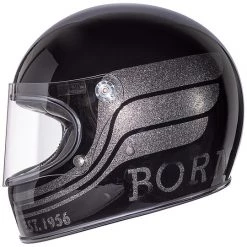 Casque De Moto Vintage Intégral Des Années 70 Premier Trophy BTR9 Noir Gris -Premier Soldes 2022 casque de moto vintage integral des annees 70 premier trophy btr9 noir gris 90738