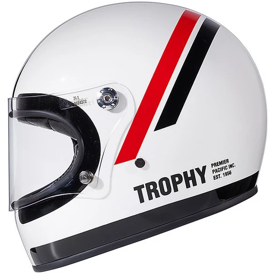 Casque De Moto Vintage Intégral Des Années 70 Premier Trophy DO8 Blanc Brillant 4 Casque De Moto Vintage Intégral Des Années 70 Premier Trophy DO8 Blanc Brillant – Image 2