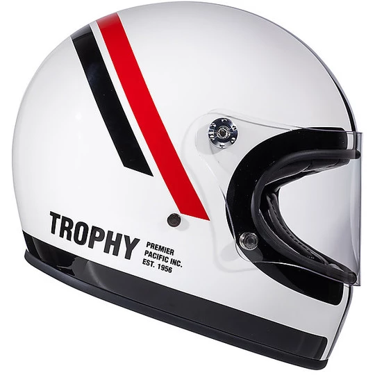 Casque De Moto Vintage Intégral Des Années 70 Premier Trophy DO8 Blanc Brillant 5 Casque De Moto Vintage Intégral Des Années 70 Premier Trophy DO8 Blanc Brillant – Image 3