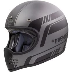Casque Intégral Vintage Premier MX BL17 BM Noir Mat Gris