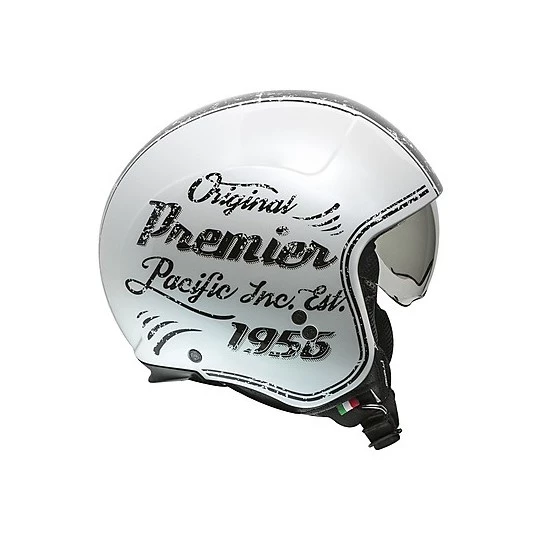 Casque Moto Jet Custom Premier ROCKER OR 8 White Gloss Black 4 Casque Moto Jet Custom Premier ROCKER OR 8 White Gloss Black – Image 2