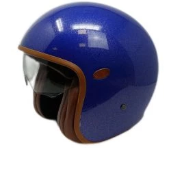 Casque Moto Jet Custom Premier VINTAGE GLITTER BLUE Limited Edition