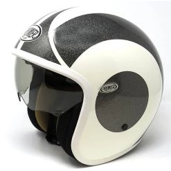 Casque Moto Jet Fibre Premier Vintage Blanc Glitter Grey