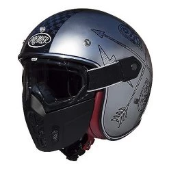 Casque Moto Jet Premier Vintage Fibre Mask NX Chromé
