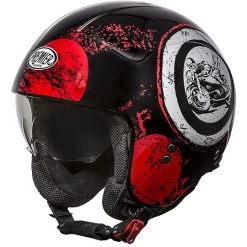 Casque Moto Mini Jet Premier ROCKER SD 92 Noir Rouge