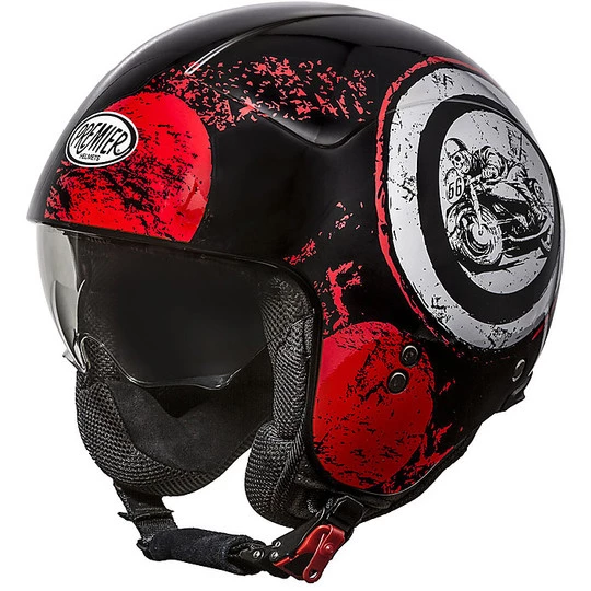 Casque Moto Mini Jet Premier ROCKER SD 92 Noir Rouge 3 Casque Moto Mini Jet Premier ROCKER SD 92 Noir Rouge
