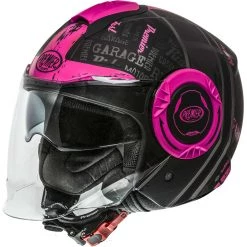 Casque Moto Premier Jet COOL RD 18 Noir Fuchsia
