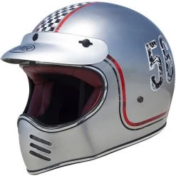 Casque Moto Premier Trophy Style 70s MX FL Chrome