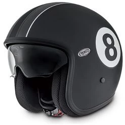 Casque Moto Vintage Jet Fibre Premier Avec Visière Intégrée Eigth 9BM Matt Black