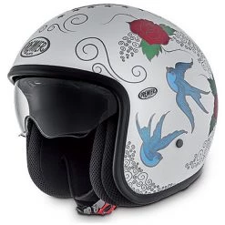 Casque Moto Vintage Jet Fibre Premier Avec Visière Intégrée SKM 18 BM Multi