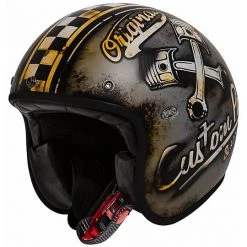 Casque Moto Vintage Jet Premier Fibre LE PETIT CLASSIC EVO Op 9 BM Matt Black