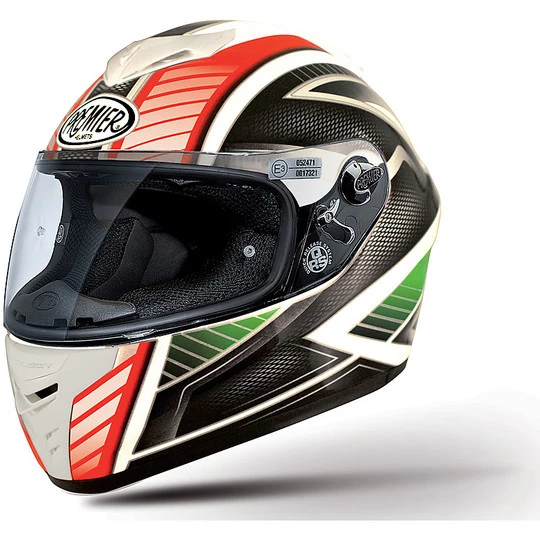 Premier Dragon Evo Multi IM9BM Integral Casque De Moto Blanc Rouge Vert 3 Premier Dragon Evo Multi IM9BM Integral Casque De Moto Blanc Rouge Vert