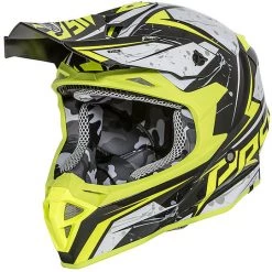 Premier Exige QX Y Cross Enduro Casque De Moto Blanc Bleu Jaune